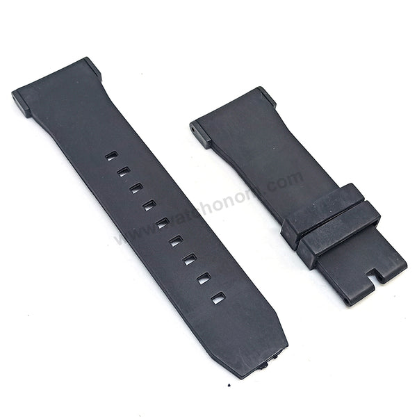 Fits/ For Puma Ultrasize PU103911** , PU103981**  - 28mm Black Rubber Replacement Watch Band Strap (with black lug parts)