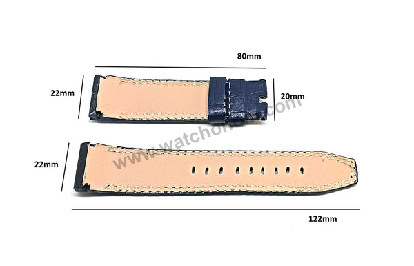 Seiko Velatura 5D88-0AF0 - SRX010P1  Compatible for Handmade 22mm Blue Leather Replacement Watch Band Strap