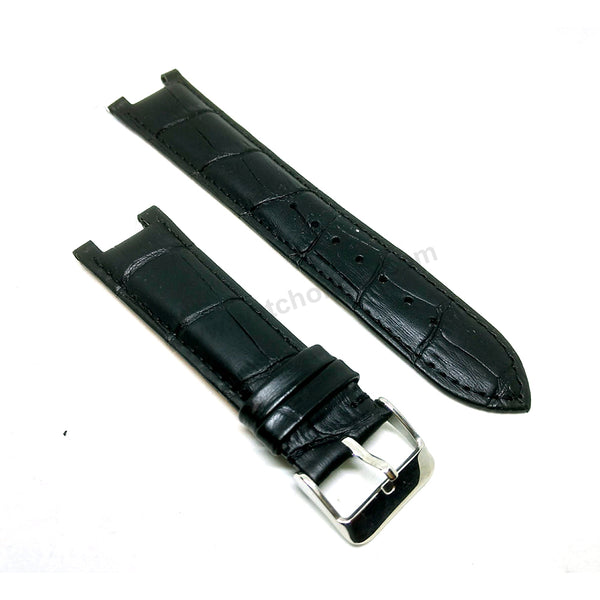 Guess Collection GC 22mm Black Leather Watch Band Strap A47001G2 A47001GC