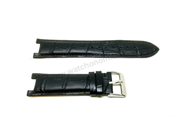 Guess Collection GC 22mm Black Leather Watch Band Strap A47001G2 A47001GC