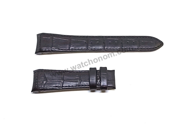 Seiko Premier 7T86-0AA0 - SPC053P1 , 6G34-00E0 - SRL021P1 , 5M54-0AA0 - SRN005P1  Compatible for 21mm Black Genuine Leather Curved end Replacement Watch Band Strap