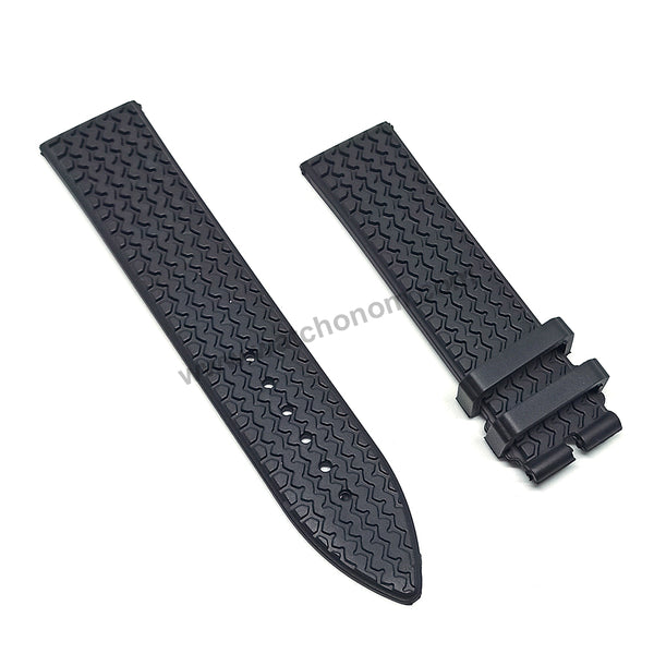 23mm Black Rubber Replacement Watch Band / Strap Compatible with Chopard Racing Classic