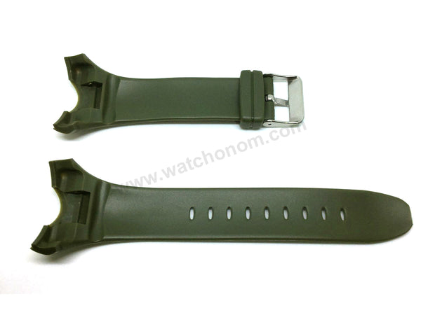 Fits/For Skmei 1025 , 1326 , 1535 , 1542 - Army Green Rubber Replacement Watch Band Strap Belt