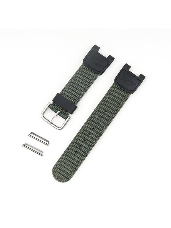 Compatible Casio Outgear SGW-100 , SGW-100B , SGW-200 Green Nylon Textile Knit Replacement Watch Band Strap