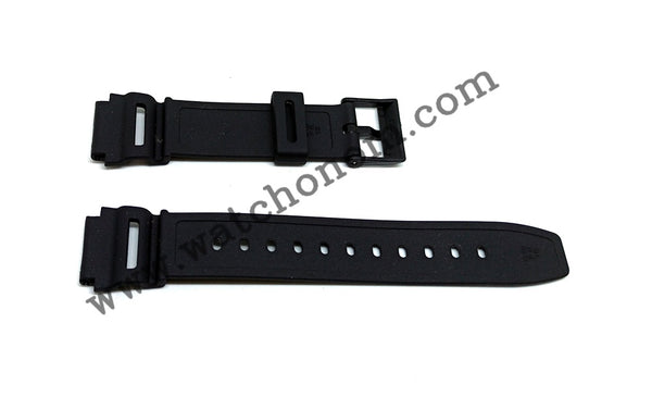 Casio AQ-150W 19mm Black Rubber Watch Band Strap Yellow Letter