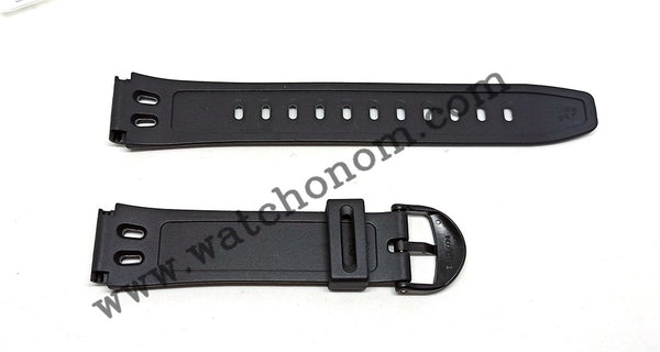 Genuine Casio AW-24 Watch Band Strap 18mm Black Rubber Replacement NOS - Rare Original