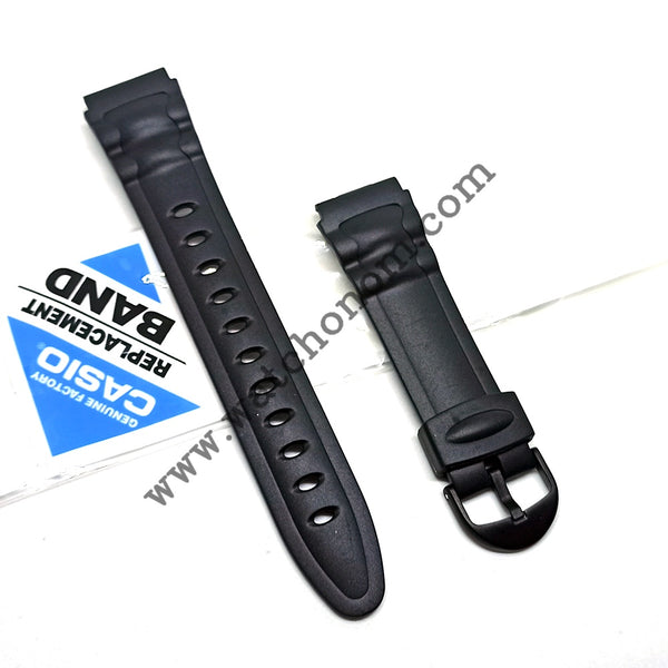 Casio W-68H 19mm Black Rubber Watch Band Strap Original