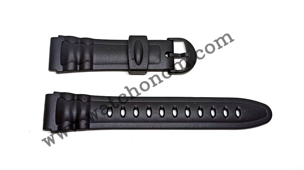 Casio W-68H 19mm Black Rubber Watch Band Strap Original