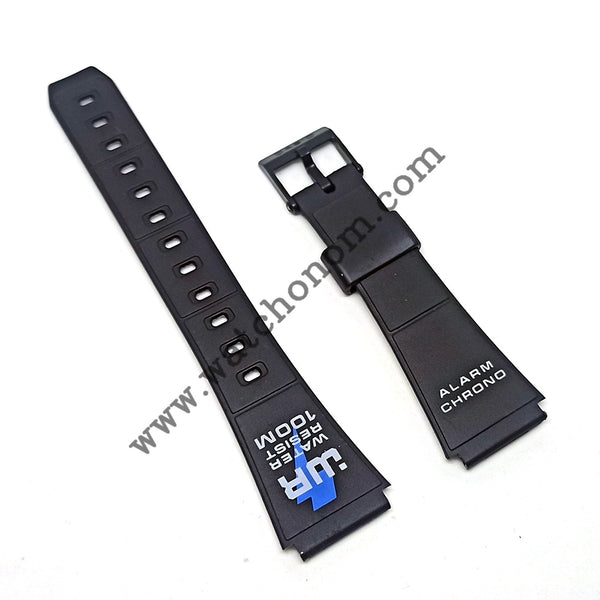 Casio W-721 Watch Band Strap 20mm Black Rubber NOS WR Resist Original