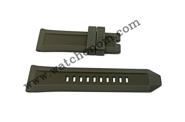 Diesel Ironside DZ4391 Rubber Watch Strap Band 24mm Green Rubber Silicone