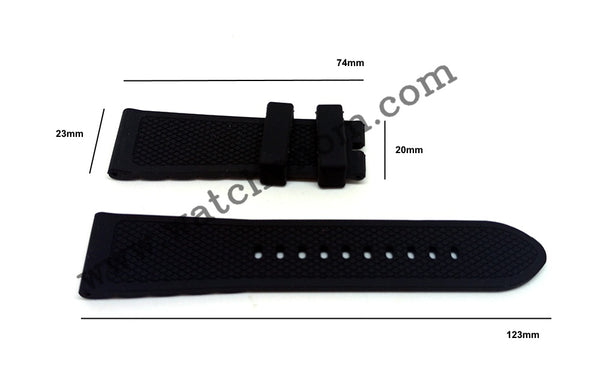 Emporio Armani Tazio Large AR5865 AR5866 23mm Black Rubber Watch Band Strap