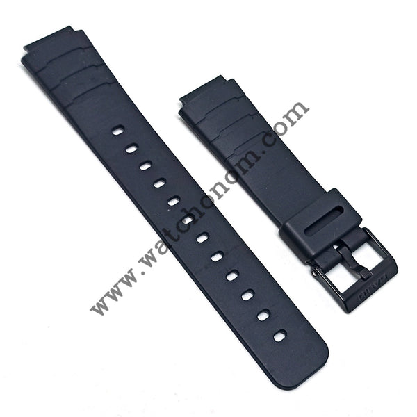 Casio Databank AB-40 Watch Band Strap 16mm Black Rubber NOS RARE