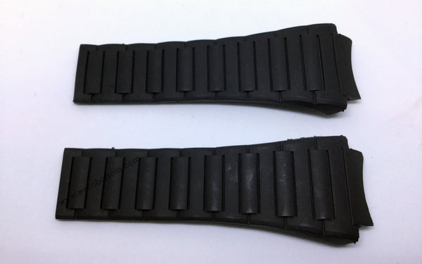 Porsche Design Dashboard P6620 23mm Black Rubber Watch Band Strap